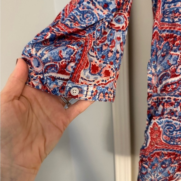 Red & Blue Talbots Blouse - EUC - Picture 4 of 12